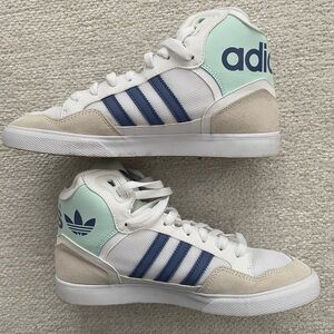 Adidas High-Tops in Mint Green and Lavender